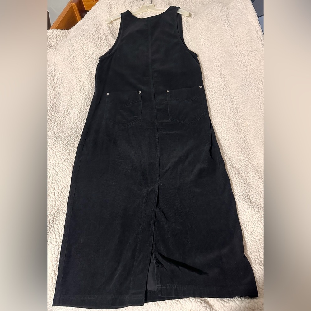Vintage 90’s Y2K Blue J. Black Sleeveless Corduroy Jumper Dress silver buttons - Picture 7 of 7